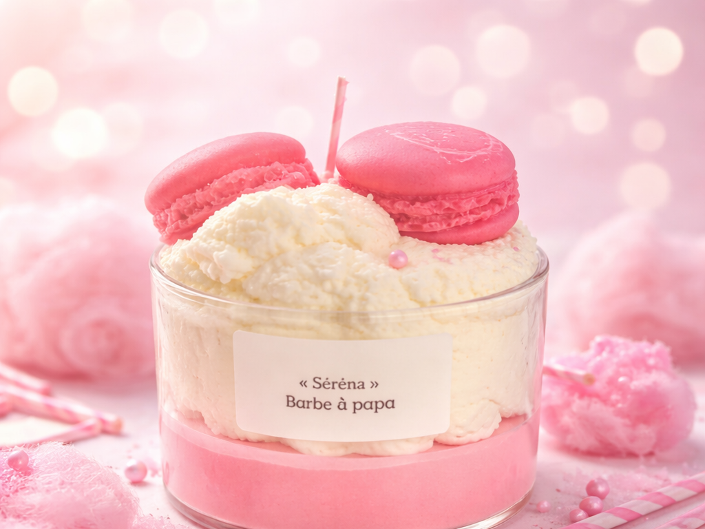 Bougie cake barbe à papa